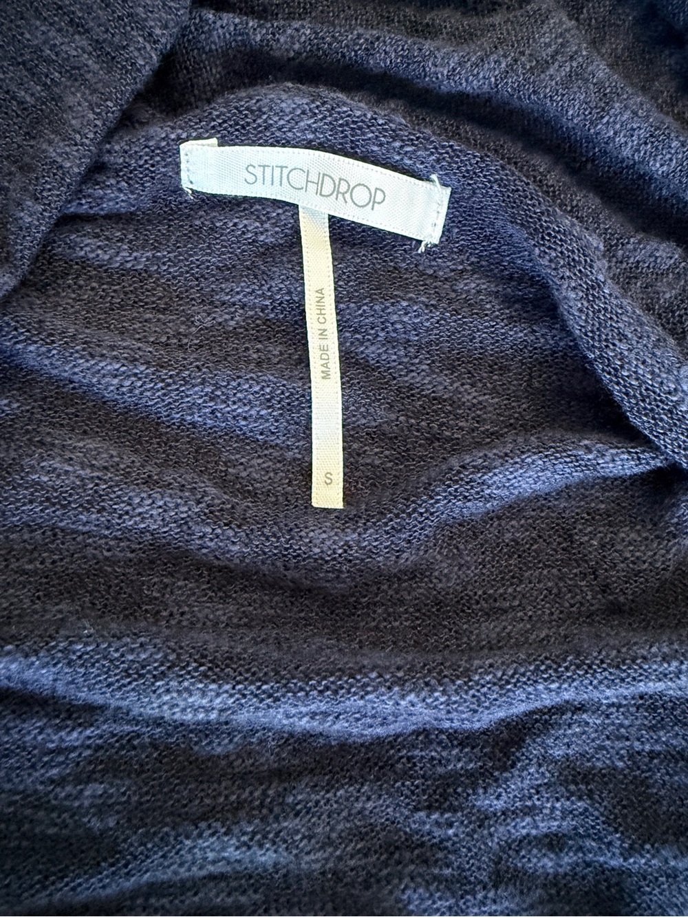StitchDrop Navy Open Front Drape Cardigan Sweater Lightweight – Size S - Picture 5 of 6